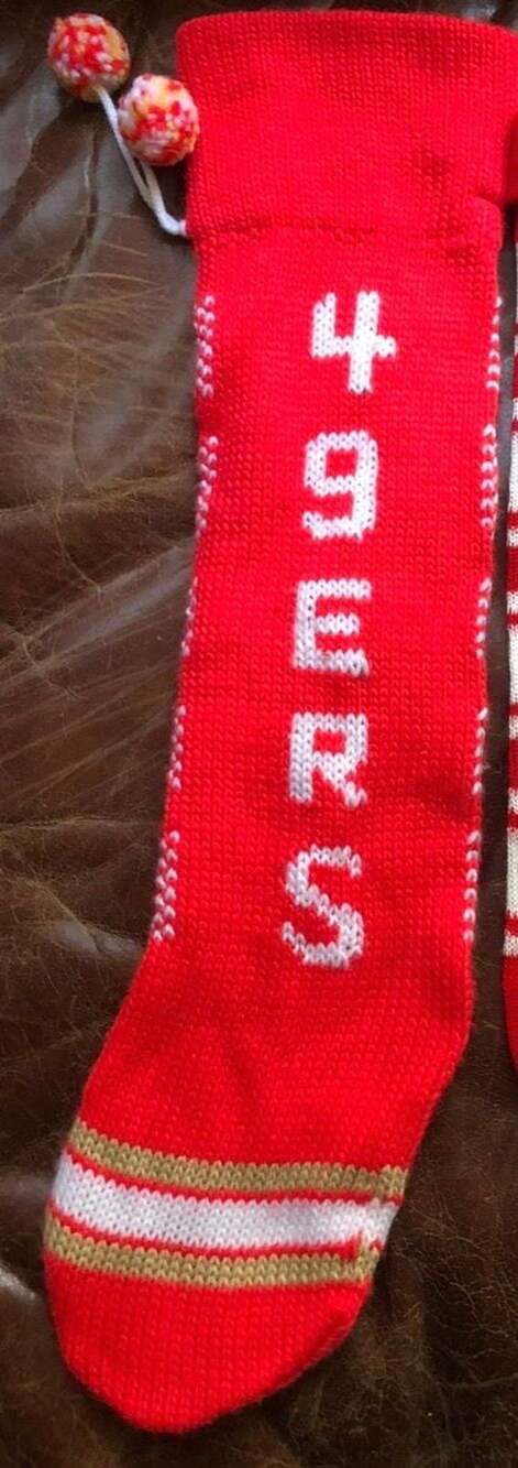 Vintage San Francisco 49ers NFL Knit Christmas Stocking-red